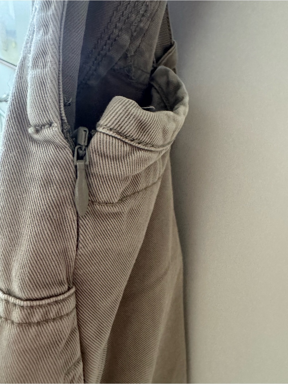 Free People Taupe Twill Short Overalls - Picture 3 of 5